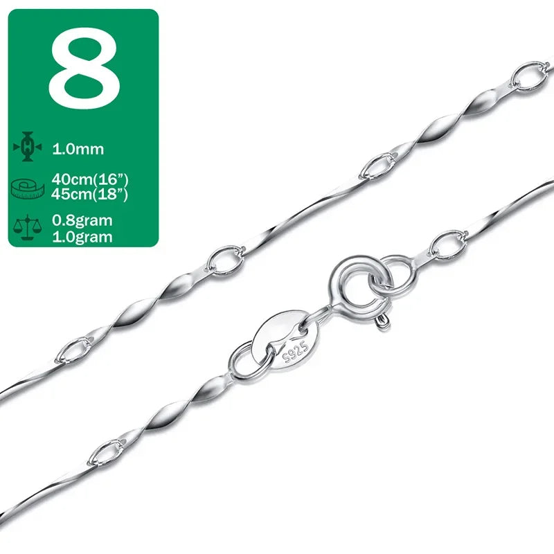 Collar Cadena Fina Ondas o Serpiente