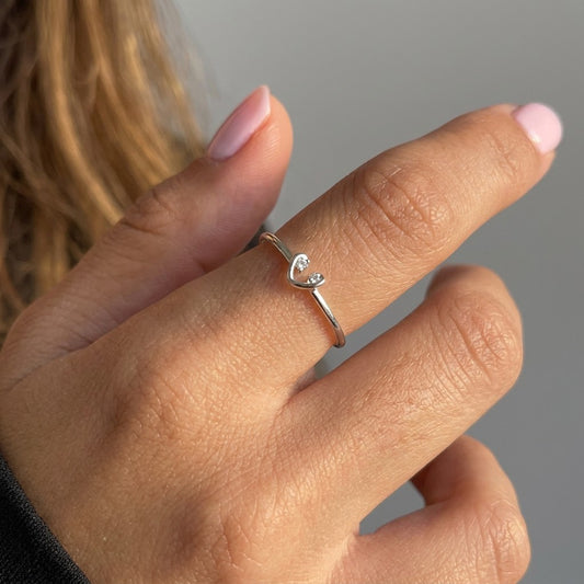 Anillo Abierto Corazón Calado