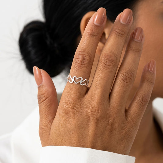 Anillo Abierto Corazón Torcido