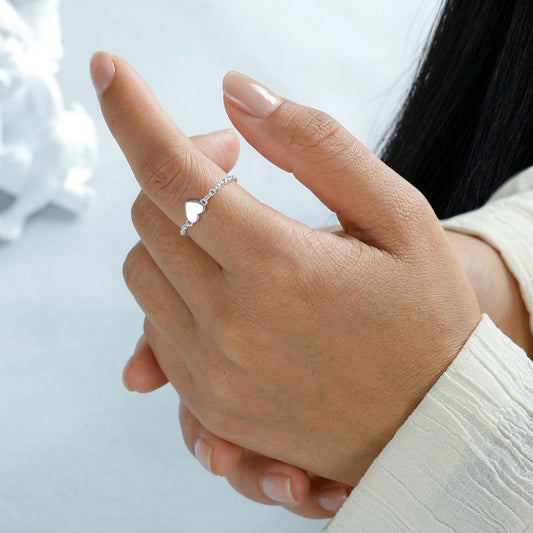 Anillo Cadena con Corazón Ajustable