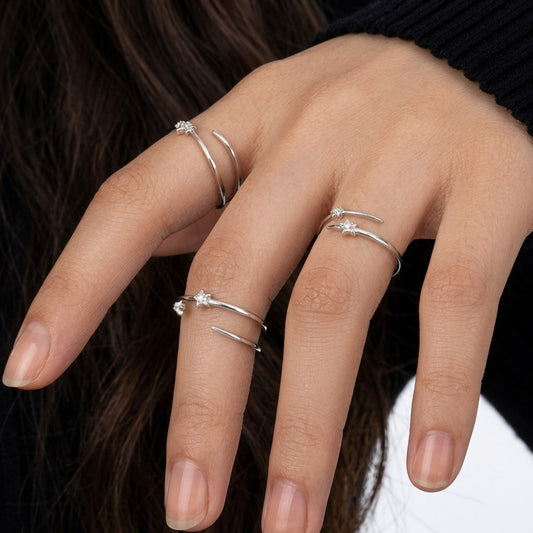 Anillo Doble Estrella Ajustable