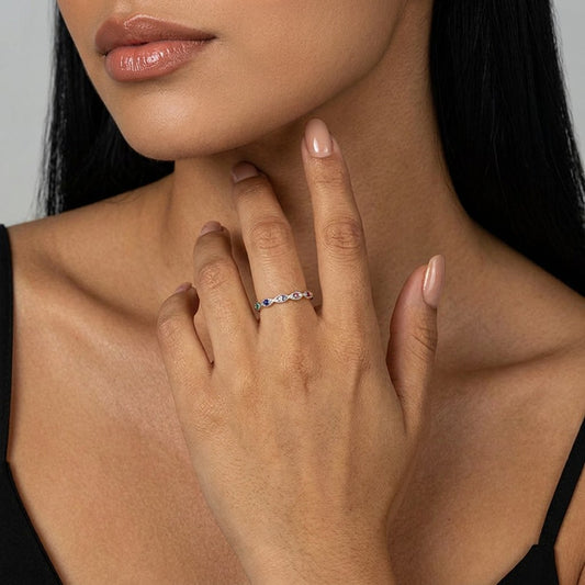 Anillo Multicolor de Zirconias