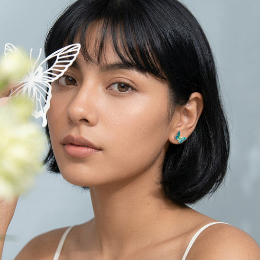 Aretes Alas de Mariposa Doradas