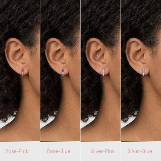 Aretes Barrita con Zirconias de Color