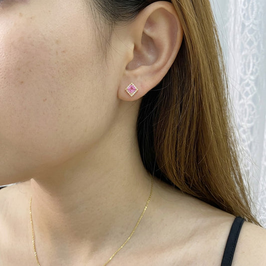 Aretes Botón Zirconia Cuadrada II