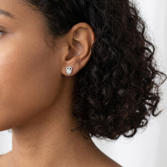 Aretes Búho con Zirconias