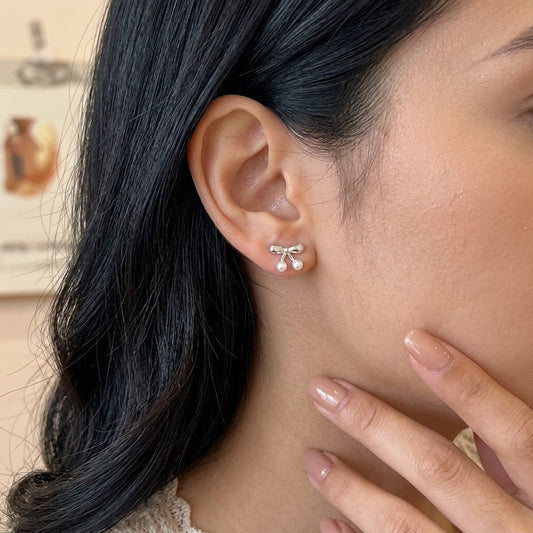 Aretes Cereza con Perlas
