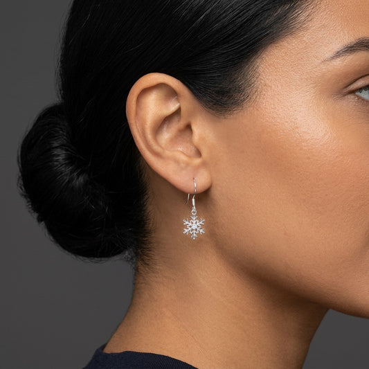Aretes Colgantes Copo de Nieve