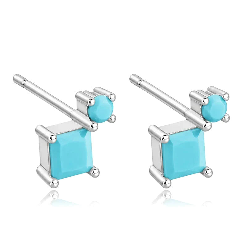 Aretes con Zirconias de Colores Apiladas