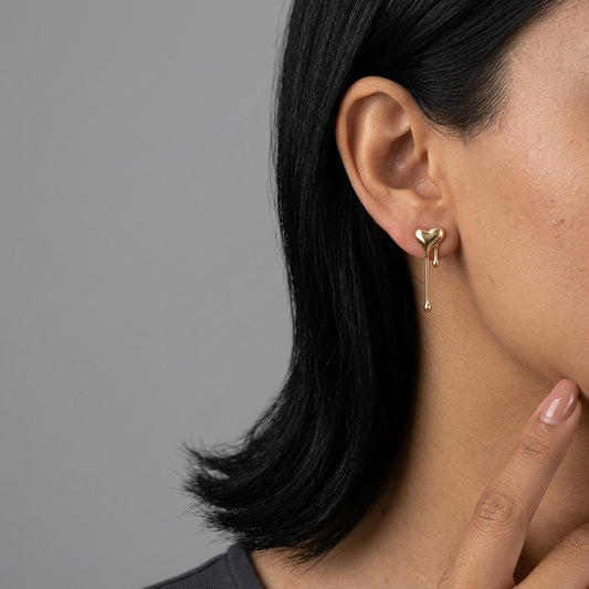 Aretes Corazón Asimétricos