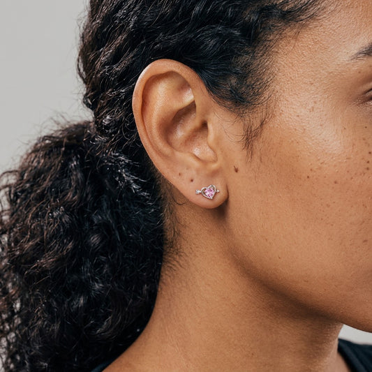 Aretes Corazón Blanco o Rosa