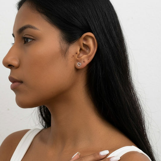 Aretes Corazón Calado de Rosca
