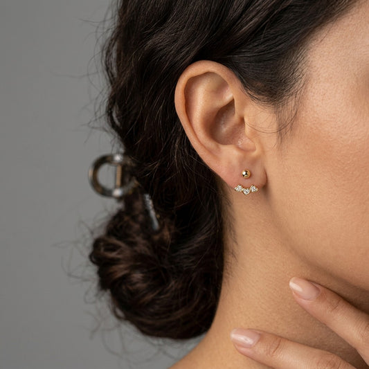 Aretes Corazón con Esferas