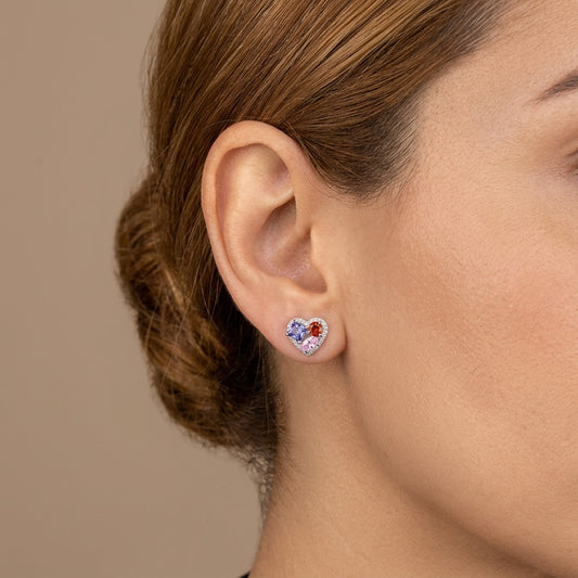 Aretes Corazón de Color