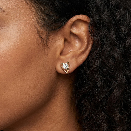 Aretes Corazón de Rosca en Plateado o Dorado
