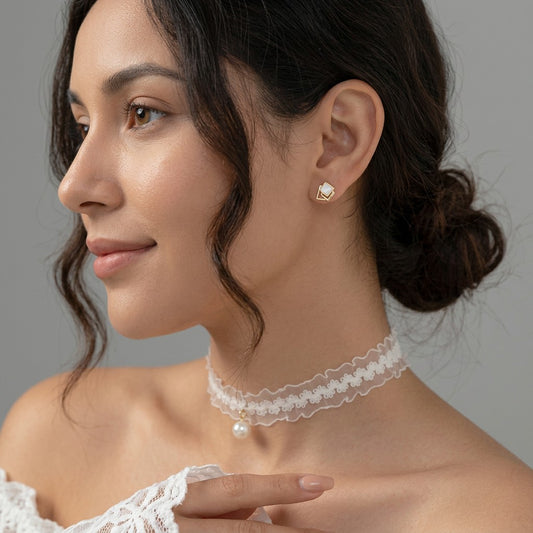 Aretes Cuadrado Calado Esmaltado