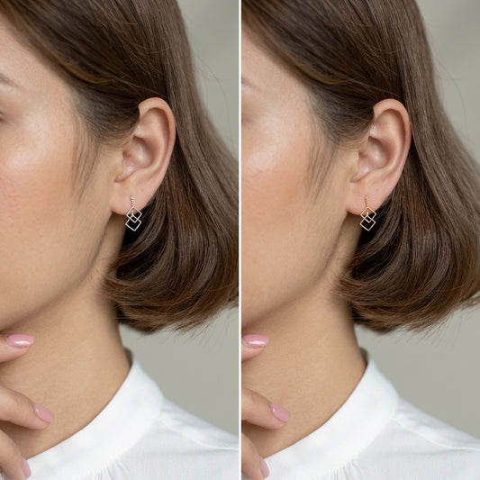 Aretes Cuadrados Entrelazados
