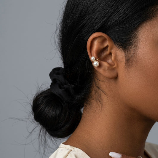 Aretes de Clip con Perla para Novia