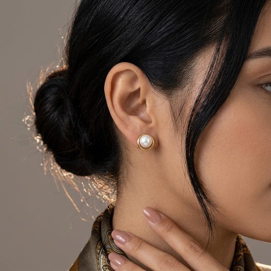 Aretes de Perla Sintética