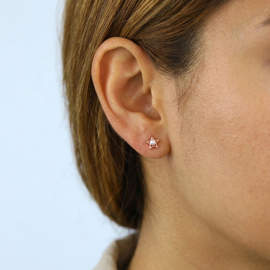 Aretes Estrella con Perla