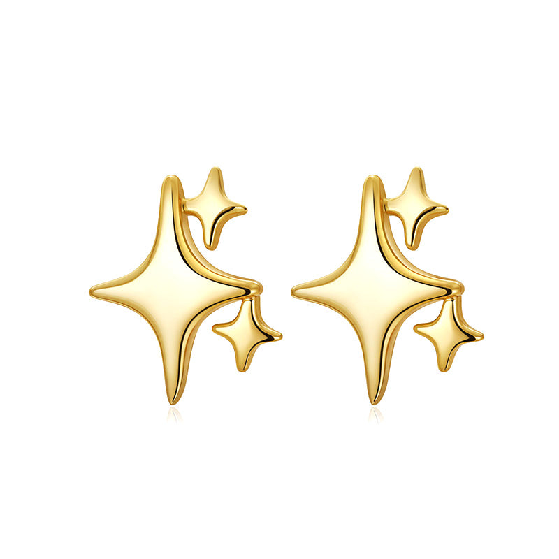 Aretes Estrella de Zirconia en Plateado o Dorado