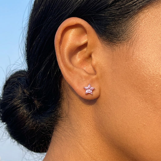 Aretes Estrella Romántica con Zirconias