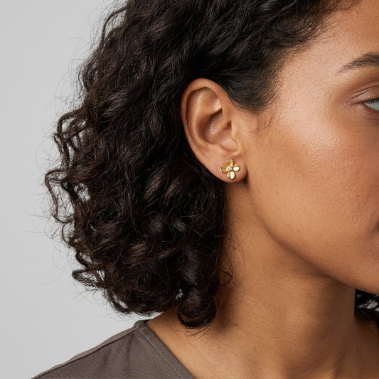Aretes Flor Dorada