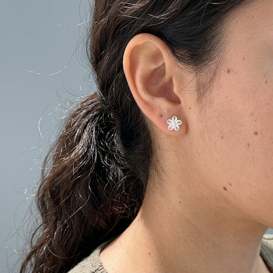Aretes Flor Tejida Calada