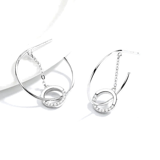 Aretes Medio Círculo con Flecos