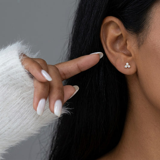 Aretes Triángulo con Zirconia