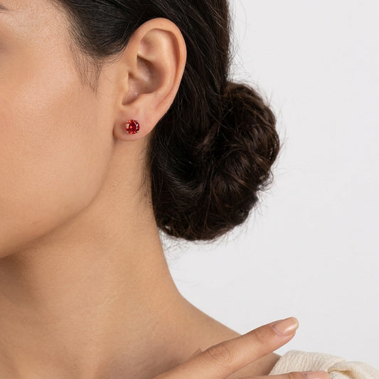 Aretes Zirconia de Color con Rosca