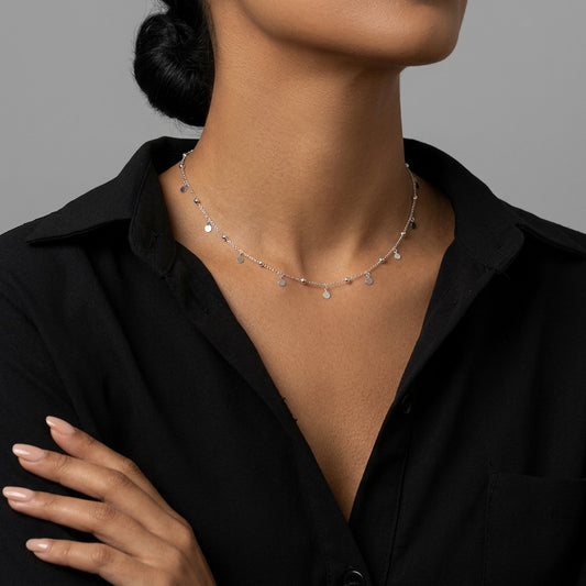 Collar Choker con Bolitas Colgantes