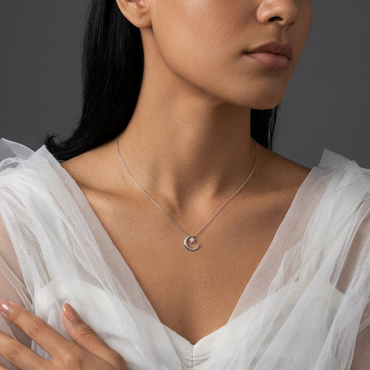 Collar Choker Luna y Estrella con Zirconias