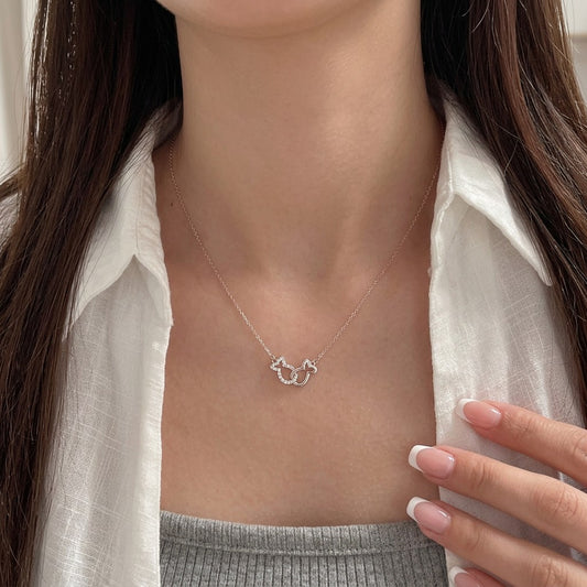 Collar Doble Pez Calado con Zirconias