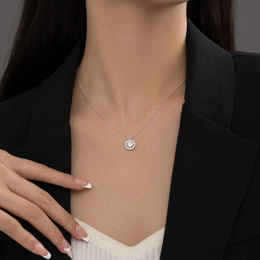 Collar Gargantilla Cruz y Círculo con Zirconias