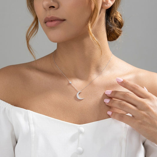 Collar Gargantilla Luna y Estrella