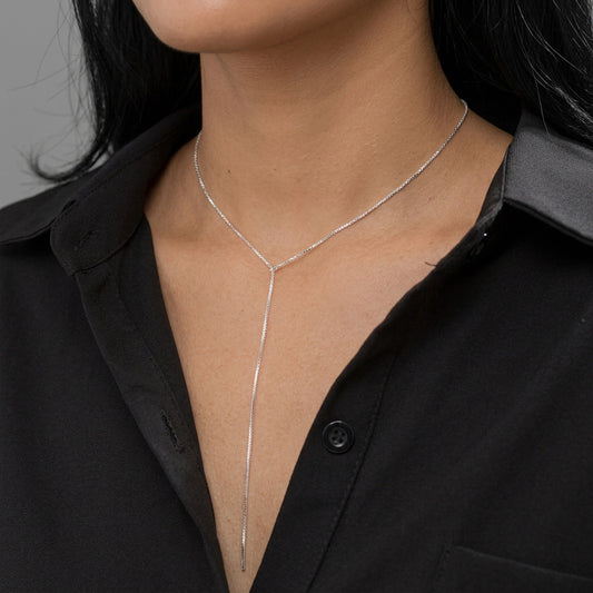 Collar Largo con Flecos de Cadena