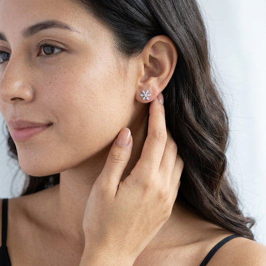 Ear cuff Copo de Nieve con Zirconias