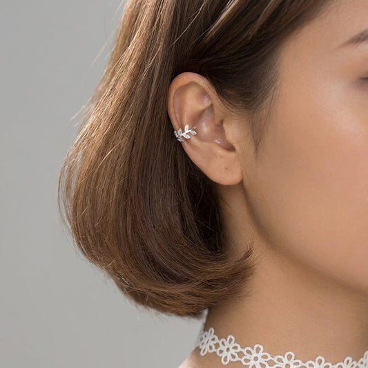 Ear Cuff Hojas con Zirconias