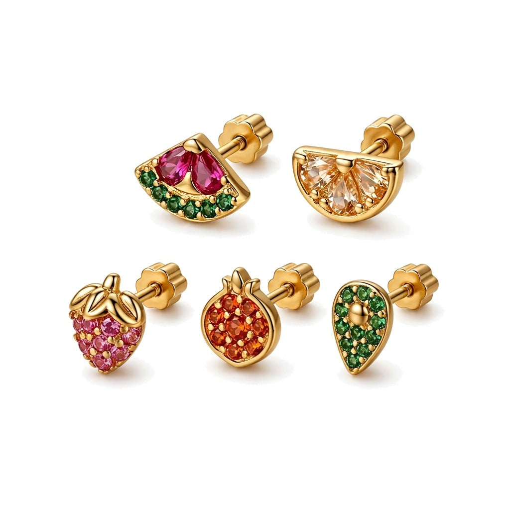Arete Individual Frutita con Zirconias