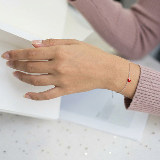 Pulsera Corazón en Rojo, Verde o Rosa