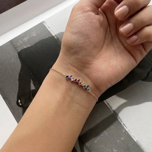 Pulsera Gotas con Zirconias de Colores