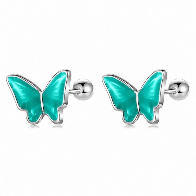 Aretes Mariposa Esmaltada de Colores