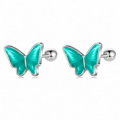 Aretes Mariposa Esmaltada de Colores