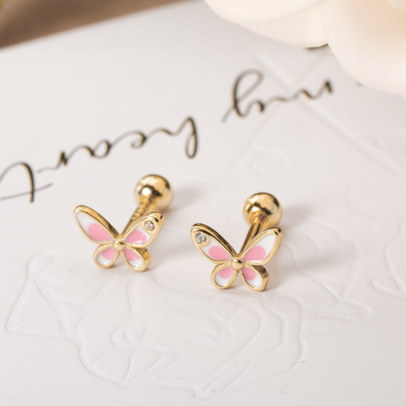 Aretes Mariposa y Osito con Rosca