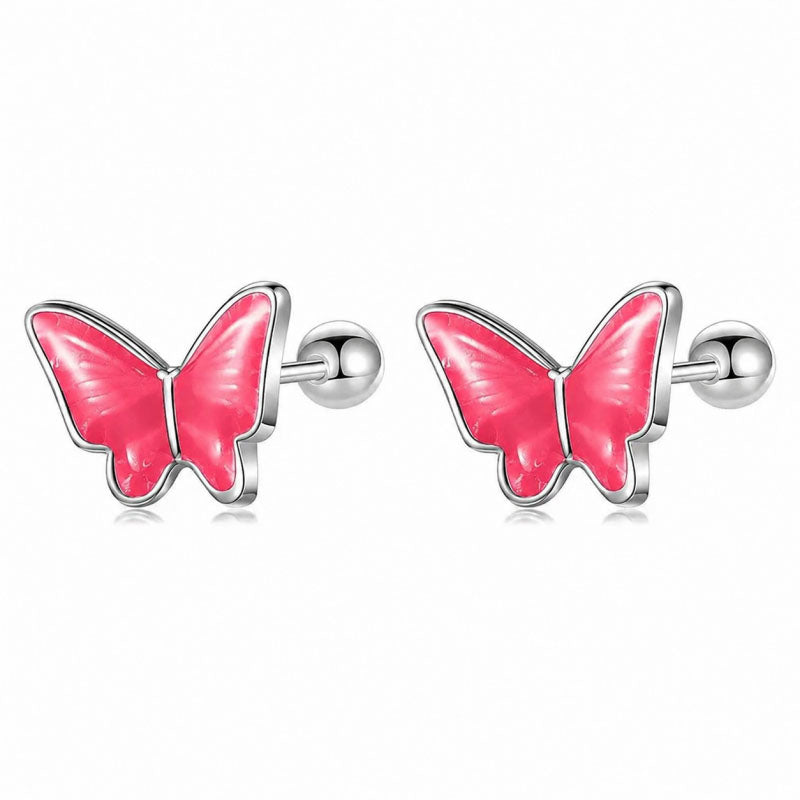 Aretes Mariposa Esmaltada de Colores