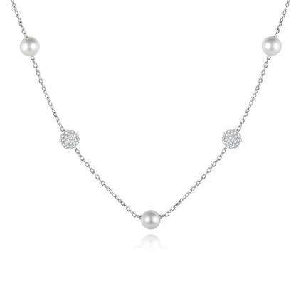 Collar Gargantilla con Perla y Borla de Zirconias