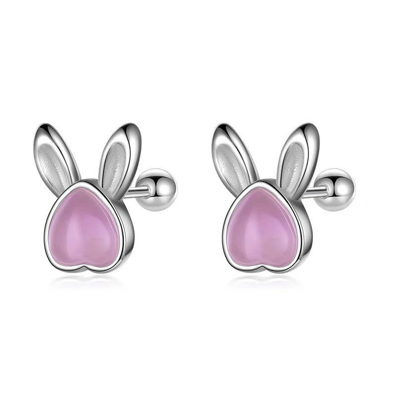 Aretes Conejito con Piedra de Luna