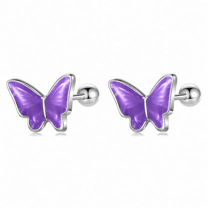 Aretes Mariposa Esmaltada de Colores