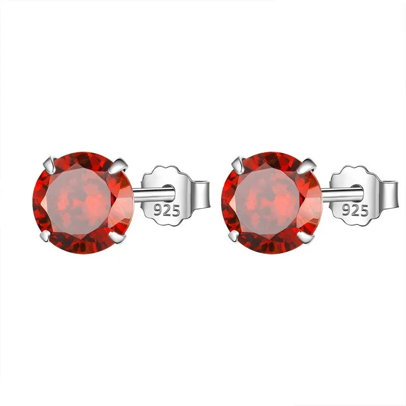 Aretes Zirconia Redonda de Colores
